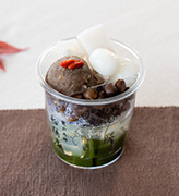 甘栗と抹茶のあんみつ
