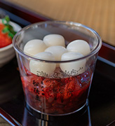 苺の白玉しるこ
