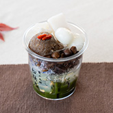 甘栗と抹茶のあんみつ