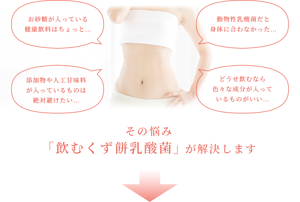 その悩み「飲むくず餅乳酸菌」が解決します