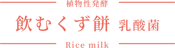 植物性発酵　飲むくず餅 乳酸菌 Rice milk